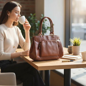 Cornell Brown Satchel Handbag One Size